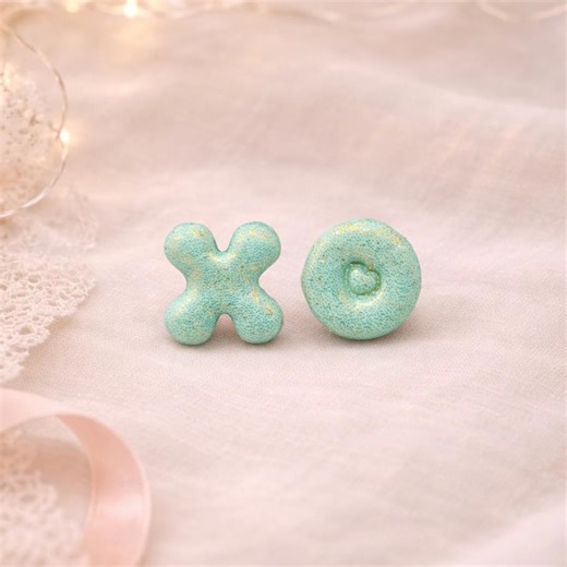 Minty XO Love – Polymer Clay Earrings - Etsy