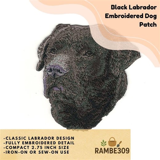 Black Labrador Retriever Dog Embroidered Iron-on Patch, 2 3/4" - Etsy