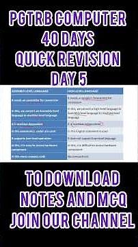 40 days Quick Revision for pgtrb Computer Instructor #pgtrb2025