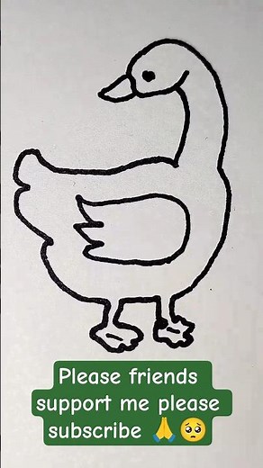 The video is a simple line drawing of a duck #duck #art