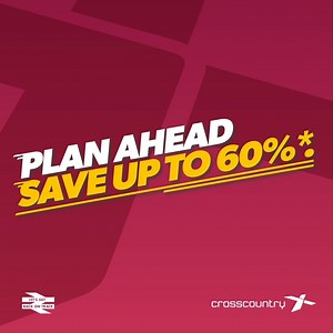 Book early and you could save up to 60%* with standard CrossCountry Advance train tickets. Where can we take you on your next adventure? https://www.crosscountrytrains.co.uk/tickets/book-in-advance-and-save *Advance fares are subject to availability, ts and cs apply. See website for full ts and cs. | CrossCountry trains