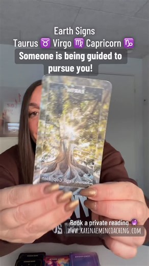 Karina Christensen on Instagram: "Someone is being guided to pursue you 🤍 Earth signs, this reading speaks about someone feeling a strong inner push toward you. They may have hesitated in the past, but now they are feeling supported to move closer.✨ This is about alignment, timing, and trusting the feeling that keeps leading them back to you. Pay attention to what feels steady, calm, and intentional. That’s where this energy is coming from ✨ Follow for more weekly zodiac guidance 💫 🔮 Book pri