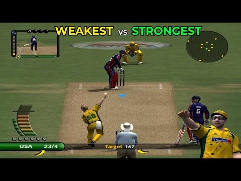 Cricket 07 - Can A Weak USA Team Chase 167 Runs Against The Mighty Aussies | Ea Cricket 2007