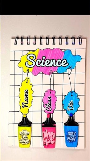 Simple Notebook Frontpage Design Ideas #ytshorts #drawingideas #frontpagedecoration #frontpage #art