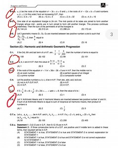 Section (C) : Harmonic and Arithmetic Geometric Progression C-1... | Filo