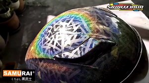 81K views · 1.1K reactions | EASY DIY Helmet Custom Painting. Forged Carbon look with Hologram gamit ang Samurai Paint, | Skooterkid Motovlog | Facebook