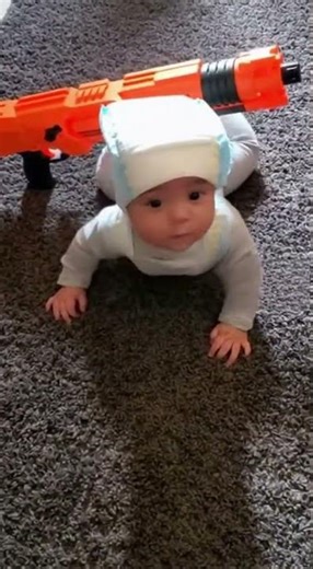 Baby Ready for a Commando Mission 😂🎯