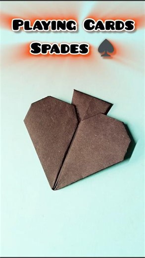 DIY Origami Paper Playing Cards ♠️/ Origami Spades Cards #shorts