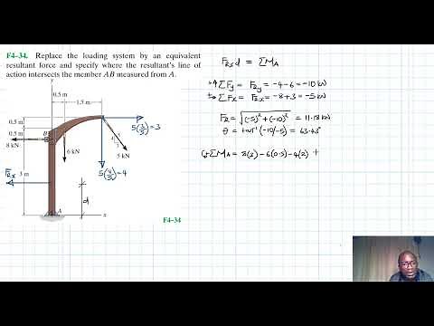 F4–34 Force System Resultants (Chapter 4: Hibbeler Statics) Benam Academy