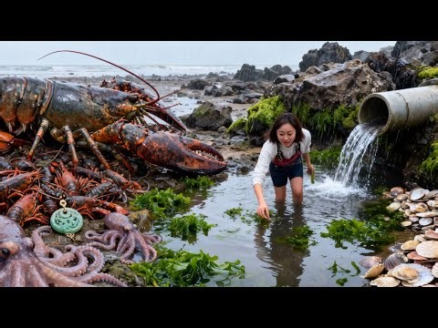 After The Tide Receded, Xiao Zhang Struck It Rich—Lobsters And Octopuses Were Scattered Everywhere.