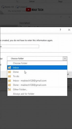 ترتيب الايميلات باستخدام الملفات في الاوتلوك