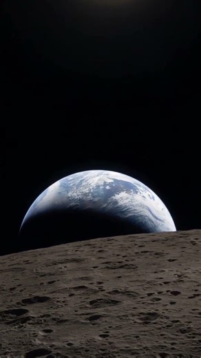 Earth Setting Behind the Moon by Artemis astronauts 🌍 You’ve Never Seen This Before #moon #space