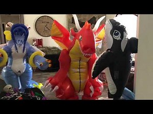 Inflatable pvc dragon and whale suits