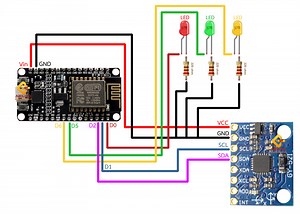 สอนใช้งาน NodeMCU ESP826 เซ็นเซอร์ตรวจจับความเอียง 3 แกน GY-521 MPU6050