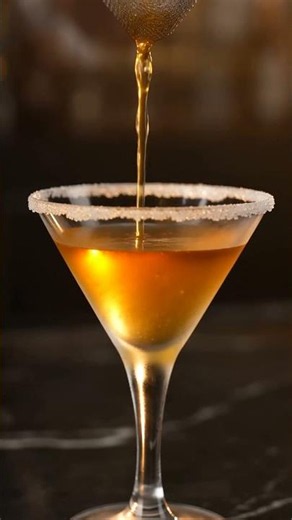 Golden Thunder Cocktail ⚡ Bourbon Honey Lemon Recipe #Shorts