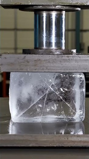 HYDRAULIC PRESS SMASHING ICE CUBE #hydraulicpress #shortvideo #shortsvideo #shorts #ice #shortsviral