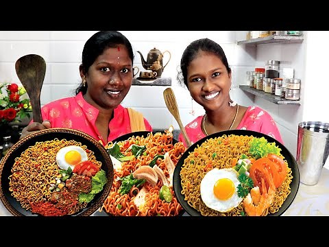 12X MAGGI NOODLES COOKING WITH EATING CHALLENGE IN TAMIL FOODIES DIVYA VS ANUSHYA