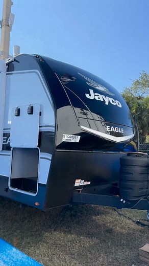 30K views · 63 reactions | The Eagle HT Travel Trailer 320MKTS is a brand-new floorplan, being shown for the first time at Tampa! This RV has a multi-function all-in-one stainless steel kitchen sink, interior and exterior Blue Sync audio entertainment with MB quart speakers, the Nuvo H2O triple filtration water system with water softening and a whole lot more. #letsjayco #jaycorv (Booth 845) | Jayco | Facebook