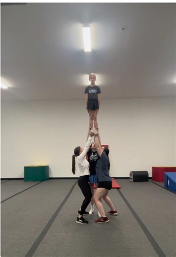 Working on half press extensions! 💪✨ #cheer #cheerleading #cheerstunts #stunt #fyp