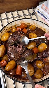 Classic Pot Roast Recipe This fall-apart braised pot roast is the ultimate comfort food, cooked to perfection in one Dutch oven. Tender beef melts in your mouth, paired with onions, garlic, baby potatoes, and hearty chunks of carrots in a silky red wine reduction. Every bite delivers the cozy, old-fashioned home-cooked flavor you crave. Prepare it in the oven, Instant Pot, or slow cooker for a family favorite that never disappoints! #reelsfood #meal #onepot #recipe #beefstew #beef | Sofiaa Foodi