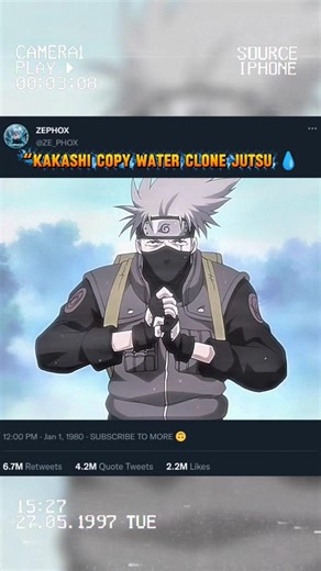 Kakashi Water Clone Jutsu 💧⚡#adio #enemy