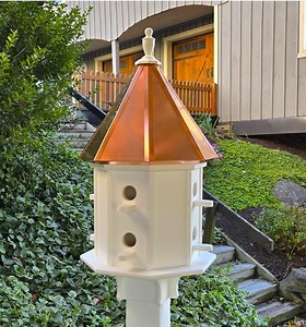 Birdhouse Copper Roof Handmade Large With 2-8 Nesting Compartments Weather Resistant Birdhouses, Predator Guards, Poly, Bird Lovers - Etsy