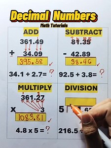 Decimal Numbers ‼️ #Math #mathtechnique #mathteachergon #mathmadeeasy #akositeachergon #basicmath #decimals | Math Tutorials