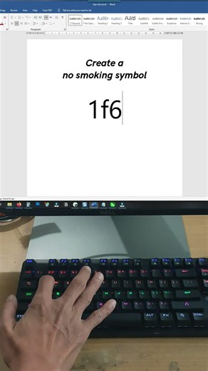 create a no smoking symbol in Ms Word