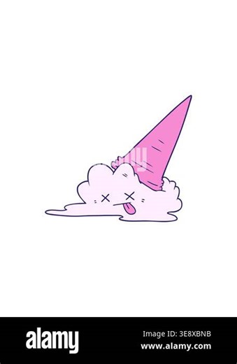 splitting effect animation of splat ice cream cartoon