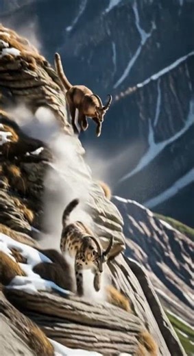 Will the leopard successfully catch the goat, watch the thrilling chase #wildlife #nature #predator