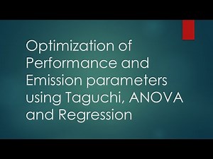 Optimization demonstration using Taguchi, Anova, Regression for performance and emission parameters