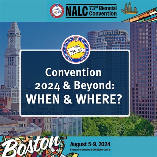 3.5K views · 22 reactions |  Less than two months until Boston! As we continue to prepare for this year's convention, let's take a look at how the location and dates for each biennial convention are determined. Watch this video to learn more and check out our previous videos at nalc.org/convention. ⤵️ | National Association of Letter Carriers | Facebook