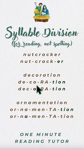 How to Read Long Christmas Words Using Syllable Division Rules #syllabledivision #phonics