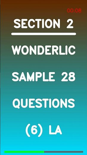 Wonderlic Sample 28 Questions 6 La Latest