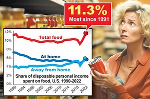 Americans have not spent this much of their incomes on food since the Gulf War: feds