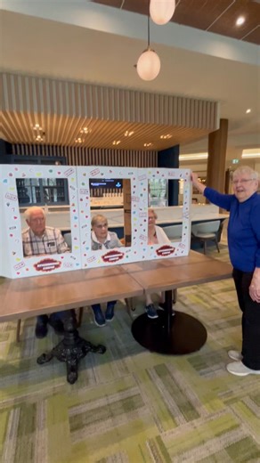 Welcome to Kingsbridge and our human slot machine! 🎰 Residents Roger, Jan and Maria are ready to gamble! | Kingsbridge Retirement Community