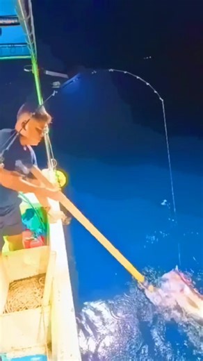 Night fishing, big fish catching video #fishing #rodfishing #bigfishcatch #fishingshorts #viralshort