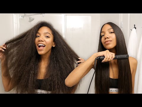 How I Straighten My Hair | Curly to Straight