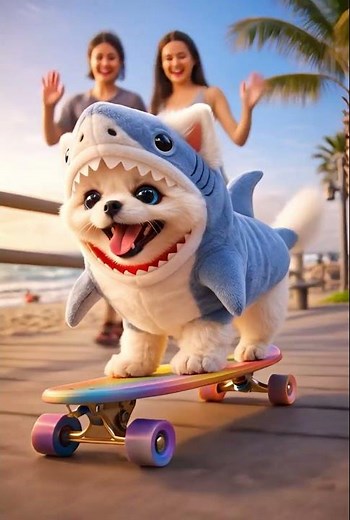 This Cute Dog Bought a Shark Costume… Here’s Why 🦈🐶