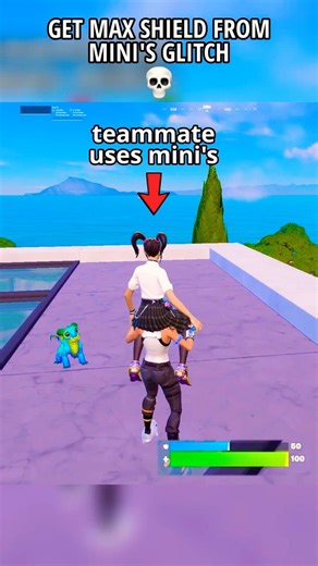 GET MAX SHIELD FROM MINI'S GLITCH in Fortnite Chapter 7 Season 2 💀 #fortnite #shorts #gaming