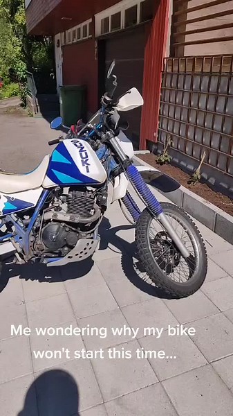 80% of the time, it's the fuel switch, every time. #moto #funny #mopo #suzuki #dr650 #650cc #bike #biker