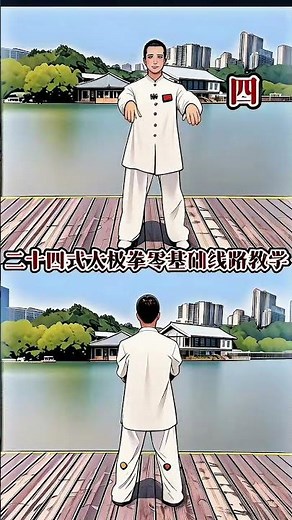 24 Form Taichi Tutorial — Move 1 Opening Form Front and Back Demonstration