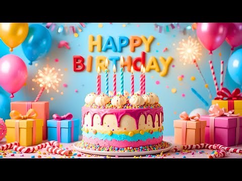 Sweet Happy Birthday Tune 🎉 Relaxing Piano, Candle Cake & Joyful Balloons Atmosphere 🎁