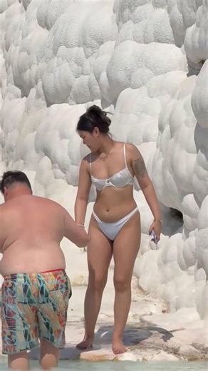 MIND-BLOWING NATURAL POOL 💦🤍 Pamukkale Turkey Is UNREAL #shorts