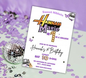 Hannah Montana Birthday Invitation, First Birthday, Editable Canva Template - Etsy