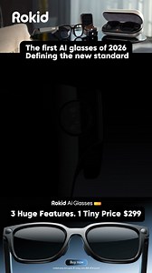 What if your glasses could think with you? Meet Rokid AI Glasses Style — ✨ 38.5g ultra-light, designed for all-day wear. 👁 Supports complex prescriptions, up to ±15.00D. 🤖 No screens. No phone. AI that’s always there — with a simple gesture. 🚀 World-first AI Shortcut. 👉 Discover what AI glasses can be. | Rokid Global