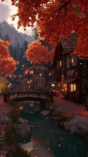 Cozy Autumn Fantasy Village | Relaxing Fantasy Music and Nature Ambience (NO MID-ROLL ADS)