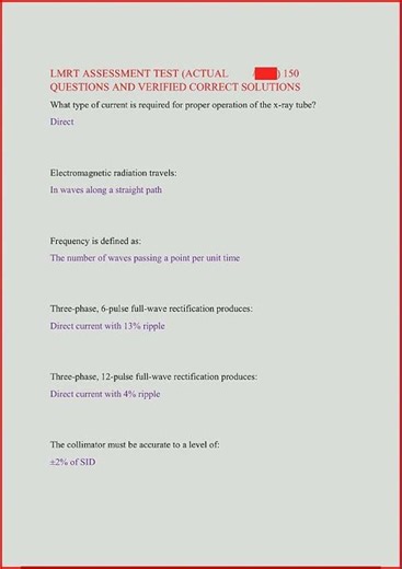 Lmrt Assessment Test Actual 150 Questions And Verified Corre video