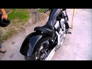 honda fury wide swingarm and 240mm rear wheel install by bad moon cycles