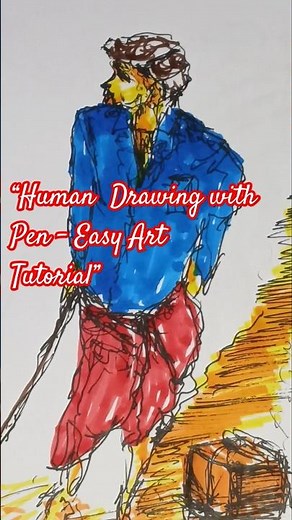 Simple Human figure Drawing with Pen – Easy Art Tutorial” #art #pendrawing #coloringart #humon